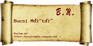 Bucsi Máté névjegykártya