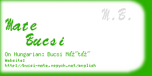 mate bucsi business card